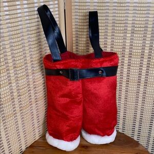 Santa Pants Plush Wine Bottle Holder Christmas Tote